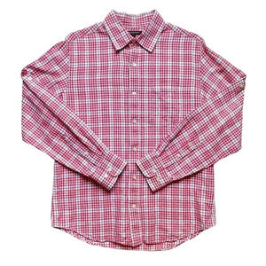 Banana Republic Gingham Linen Blend Button Up Shirt Men’s Medium